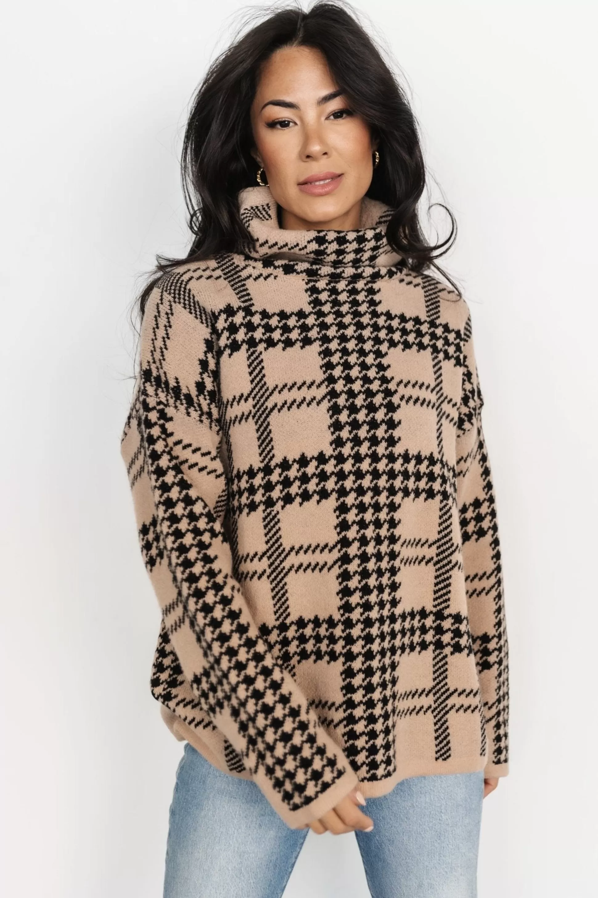sweaters | WINTER ESSENTIALS | Baltic Born Alexander Turtleneck Sweater | Taupe + Black