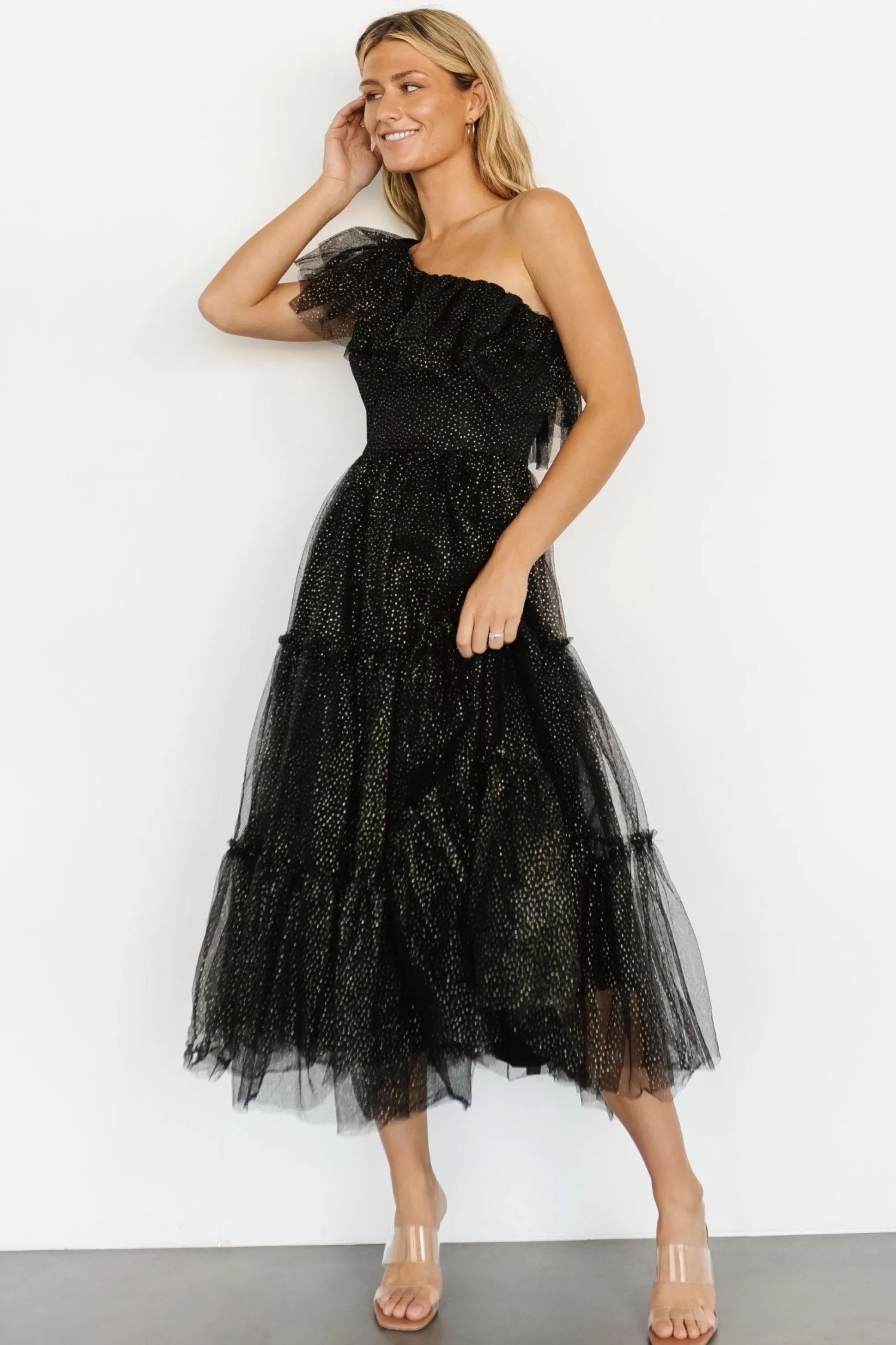SALE | Baltic Born Anessa Tulle Dress | Black + Gold