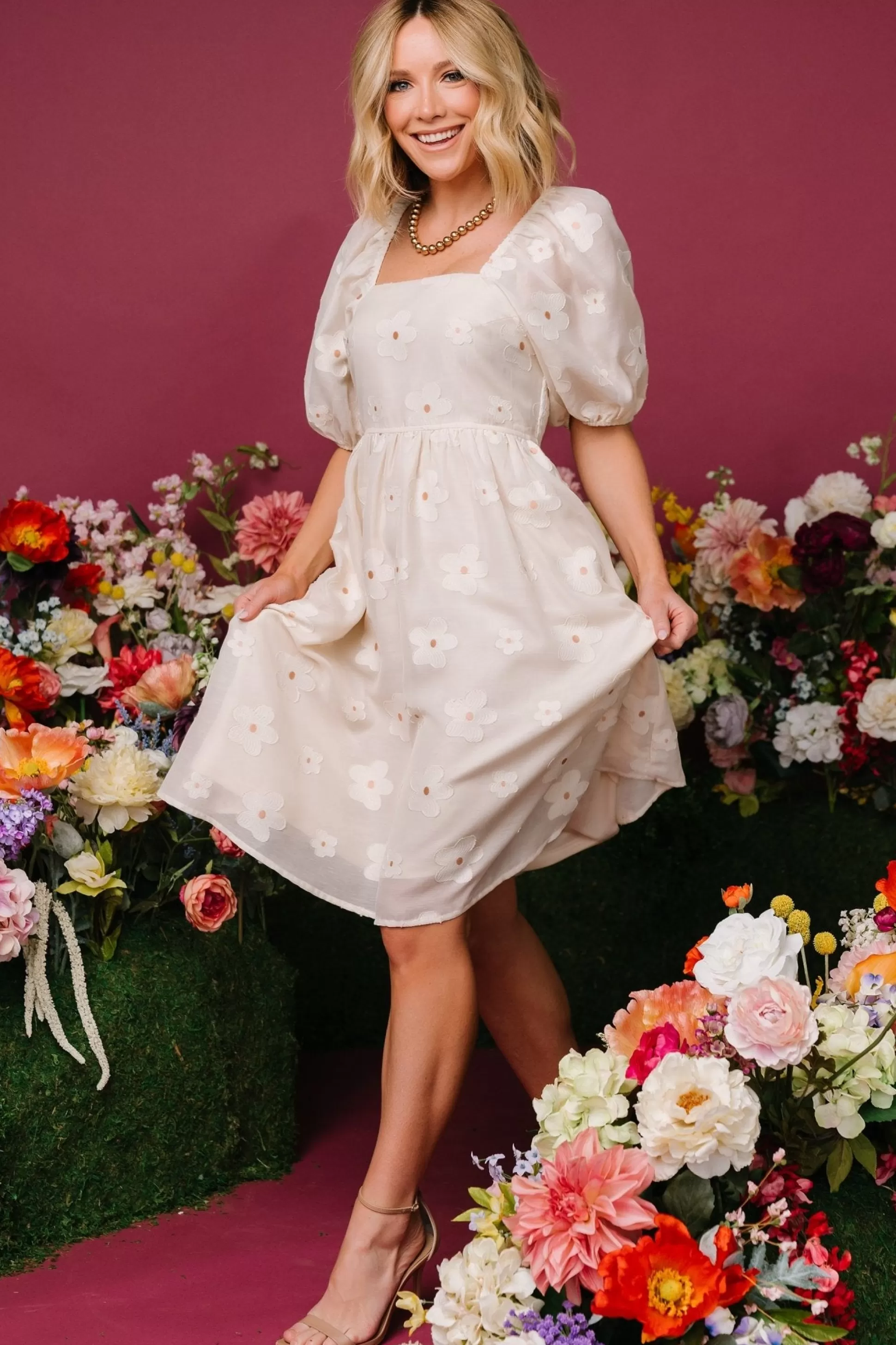 short dresses | Baltic Born Daisy Short Dress | Vintage Cream Floral