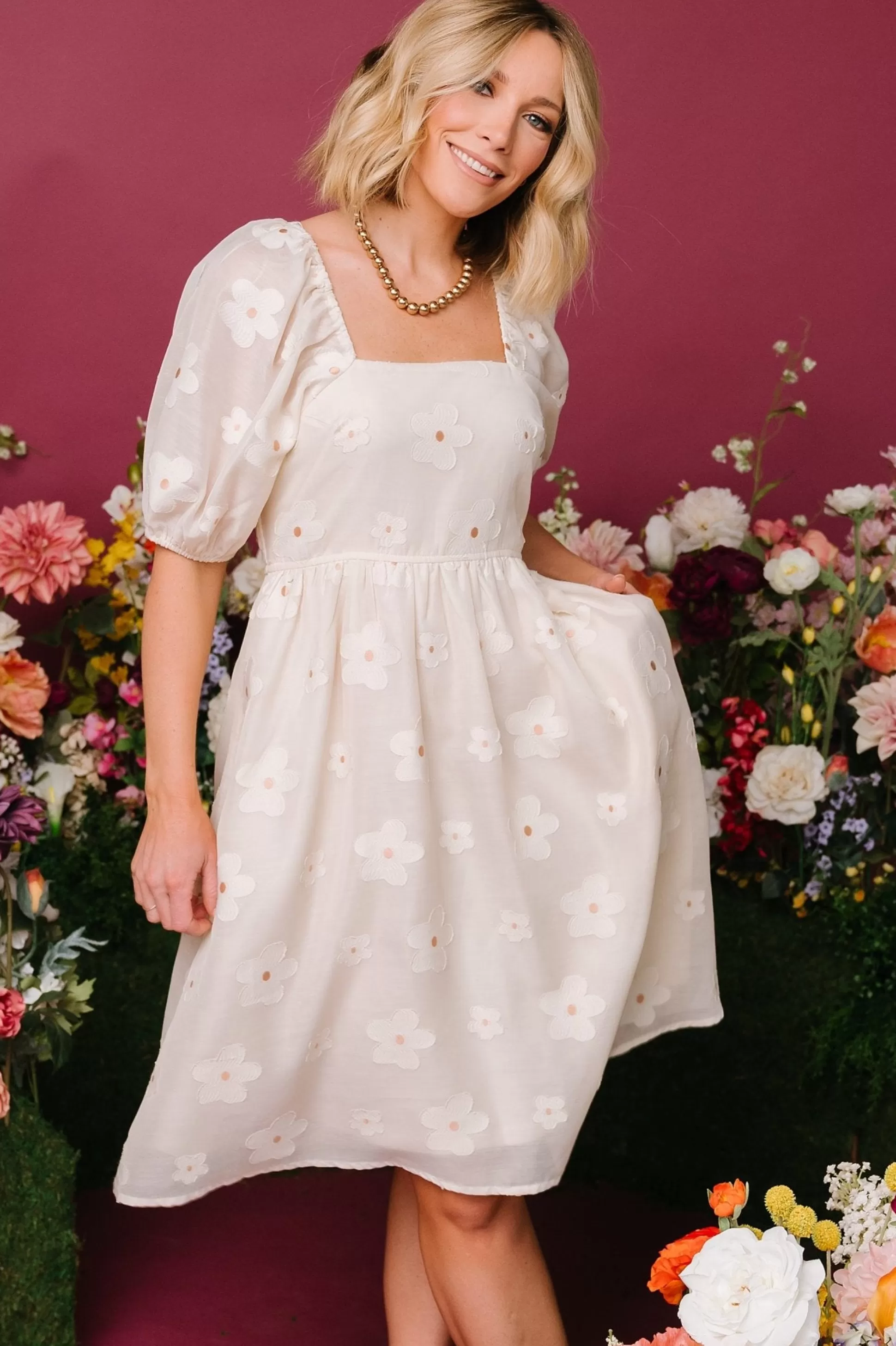 short dresses | Baltic Born Daisy Short Dress | Vintage Cream Floral
