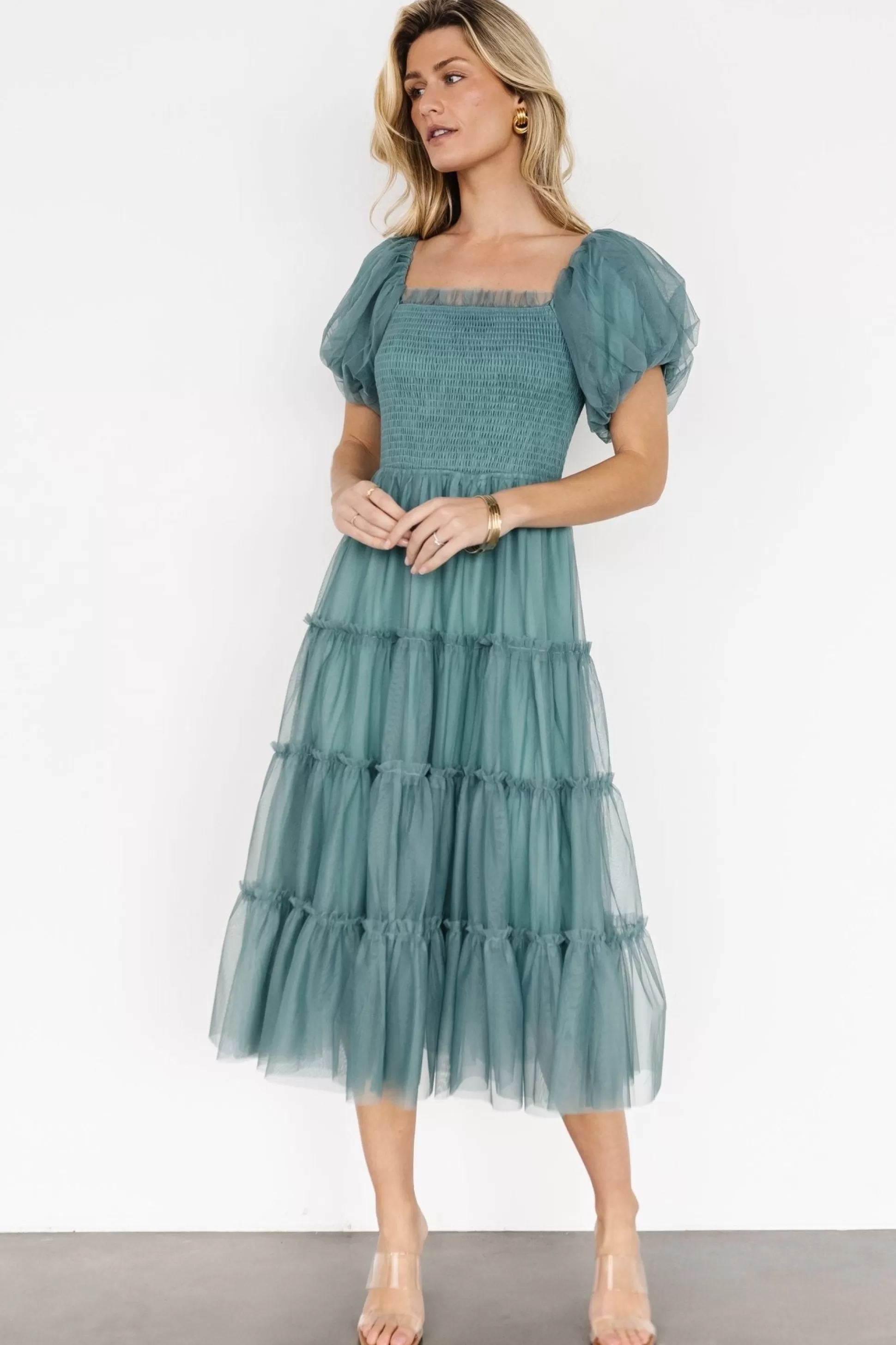 tulle styles | Baltic Born Liv Tulle Midi Dress | Eucalyptus