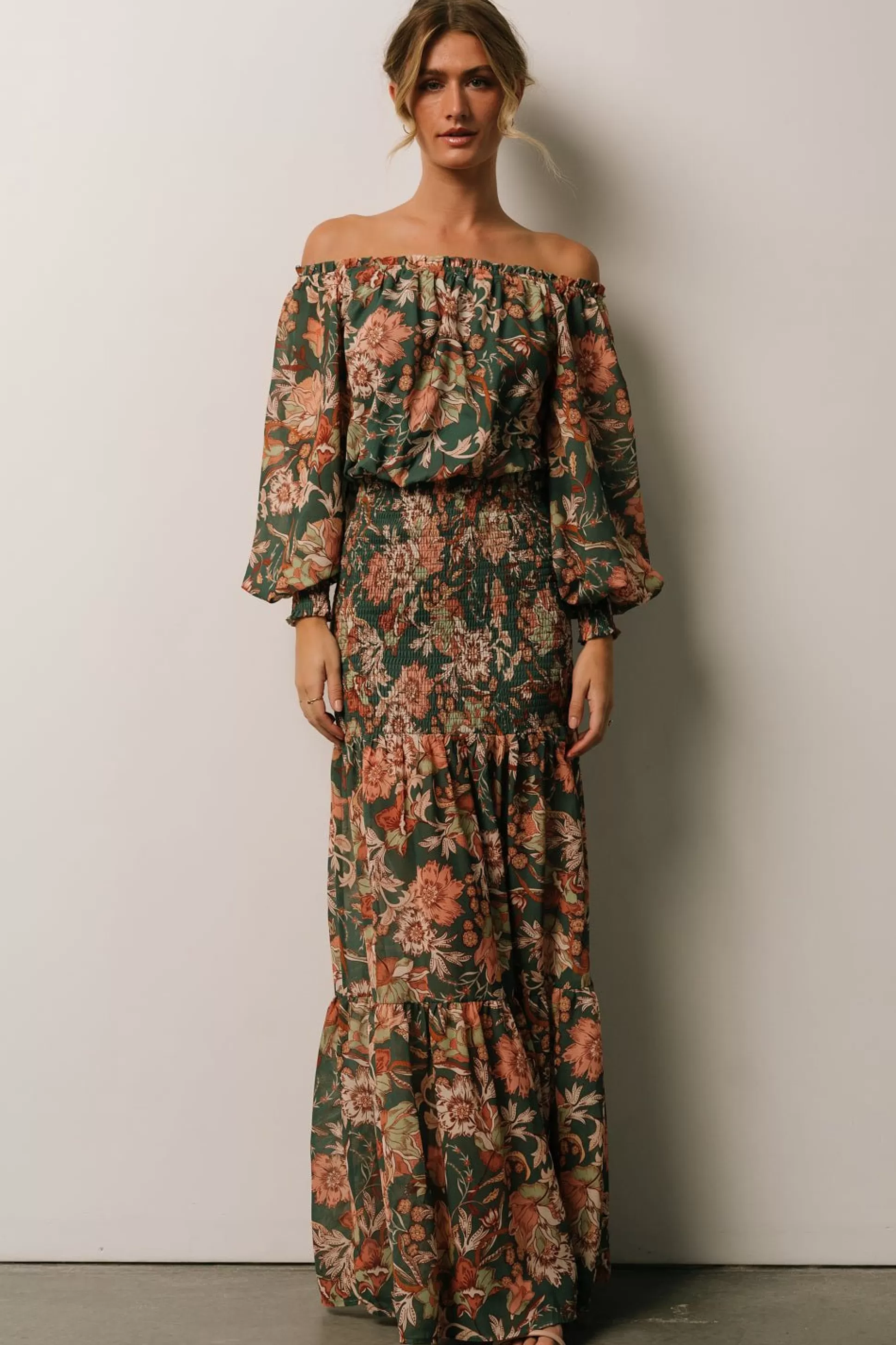 SALE | Baltic Born Lizzie Smocked Maxi Dress | Green Multi