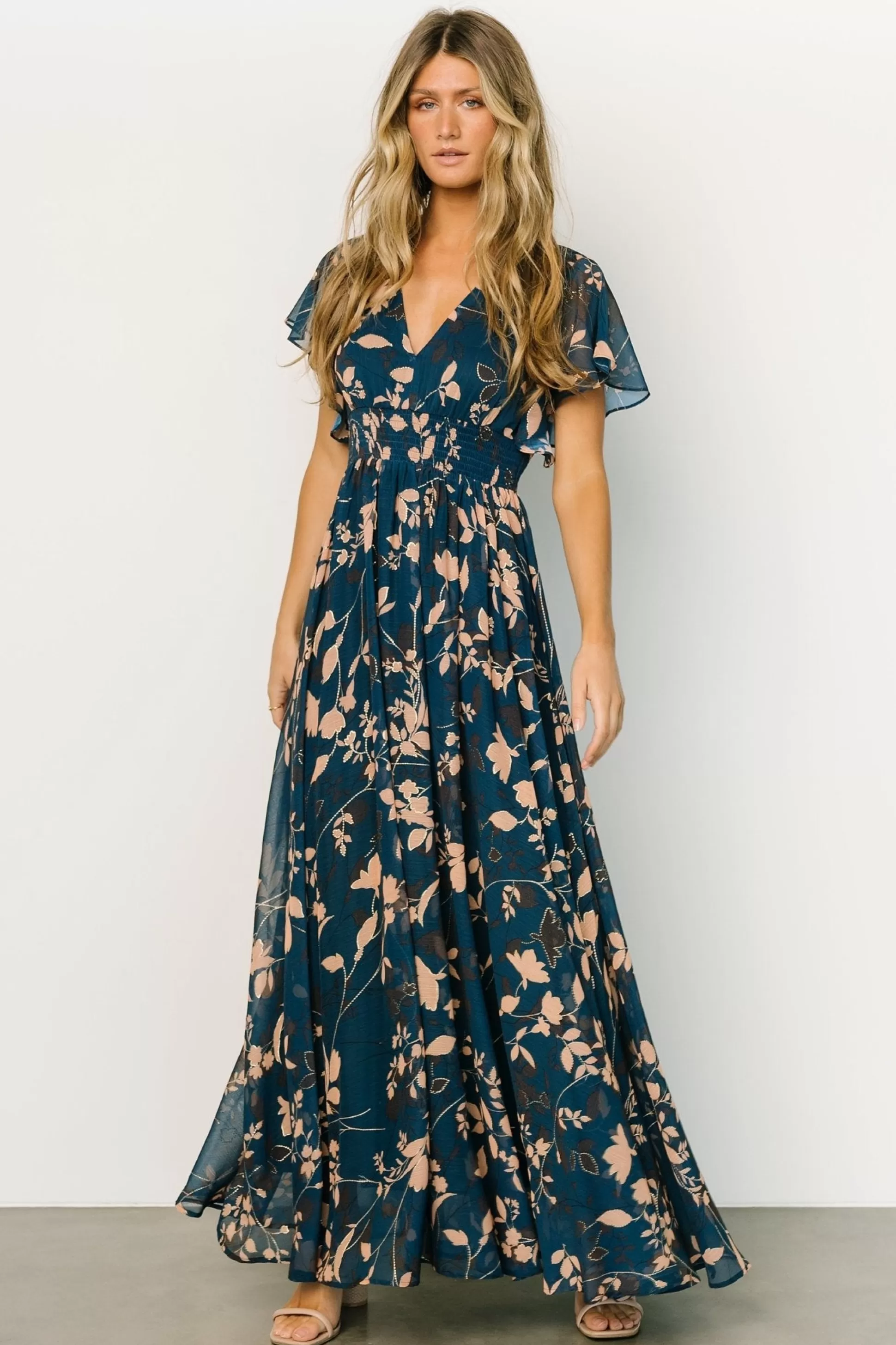 WEDDING SUITE | wedding guest | Baltic Born Lynlee Metallic Maxi Dress | Topaz