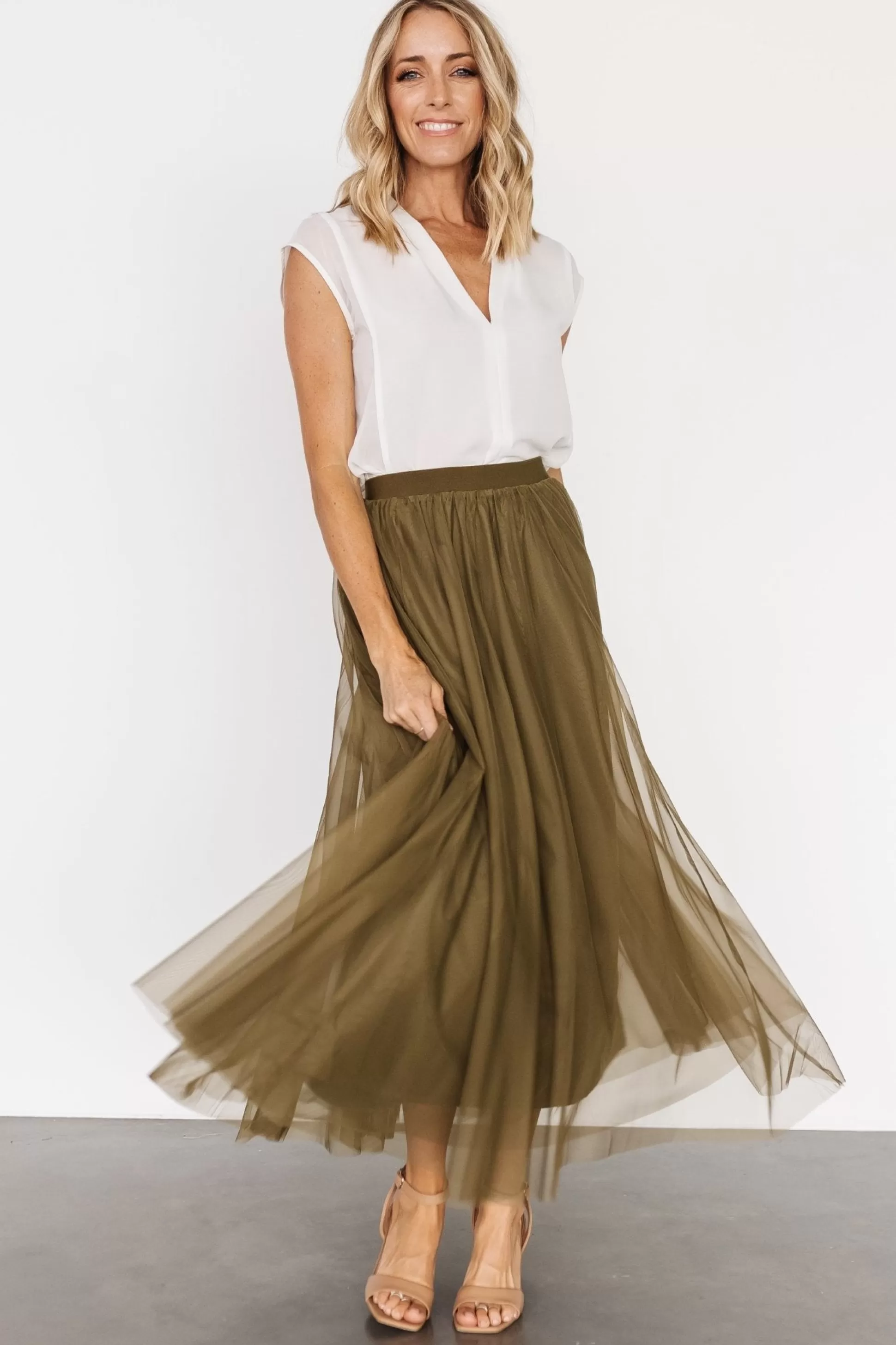 tulle styles | BOTTOMS | Baltic Born Mila Tulle Skirt | Olive