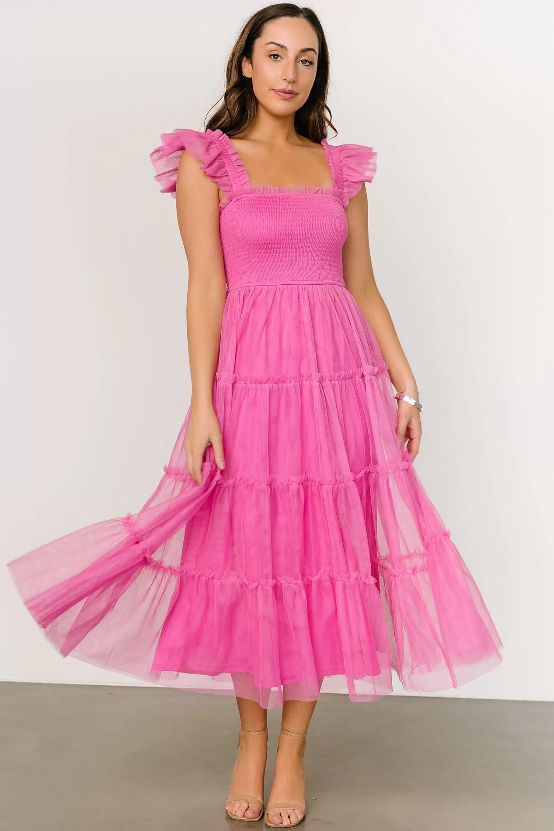 midi dresses | Baltic Born Mindi Tulle Midi Dress | Pink