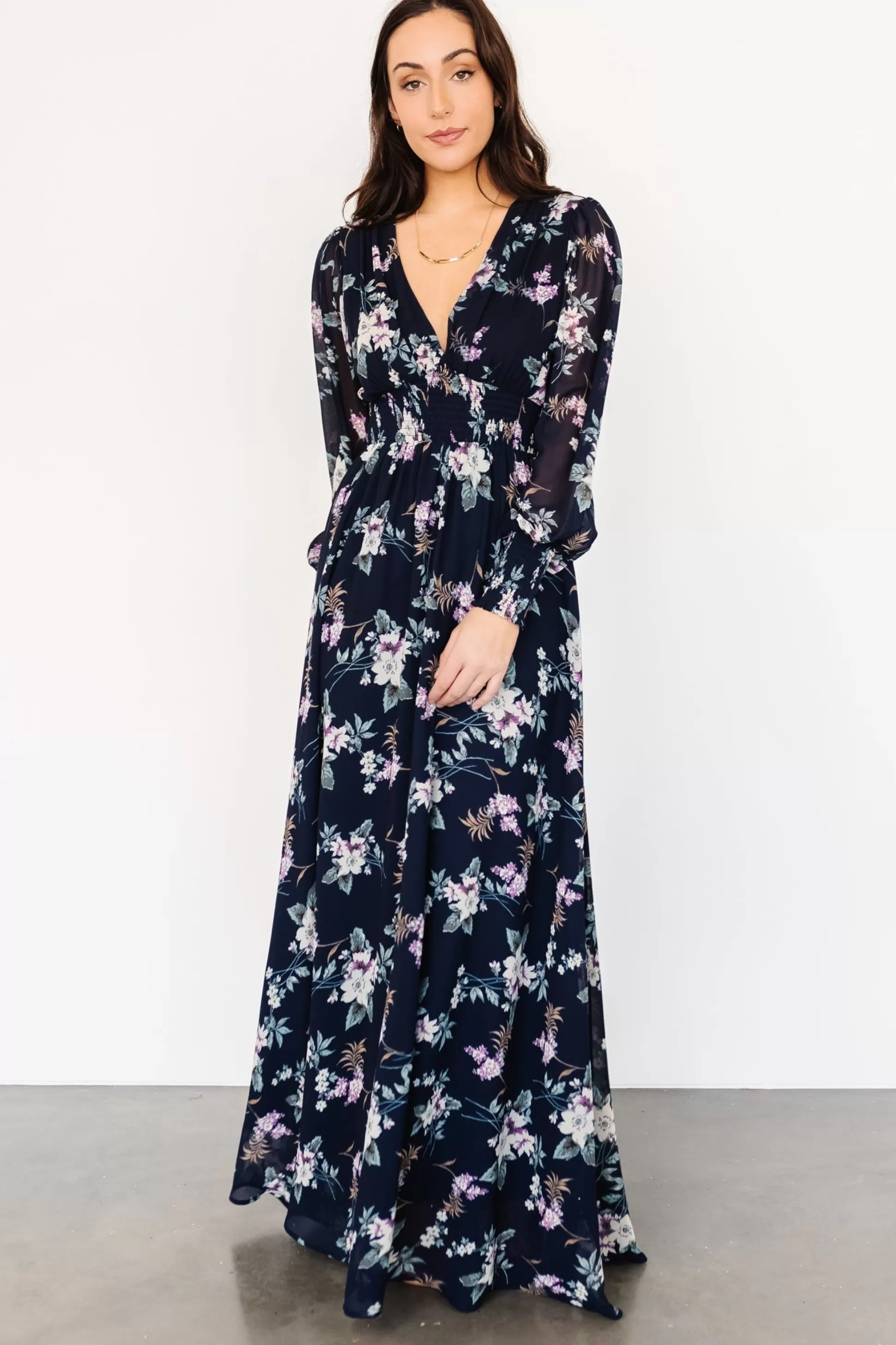 WEDDING SUITE | wedding guest | Baltic Born Olivia Maxi Dress | Navy Garden Floral