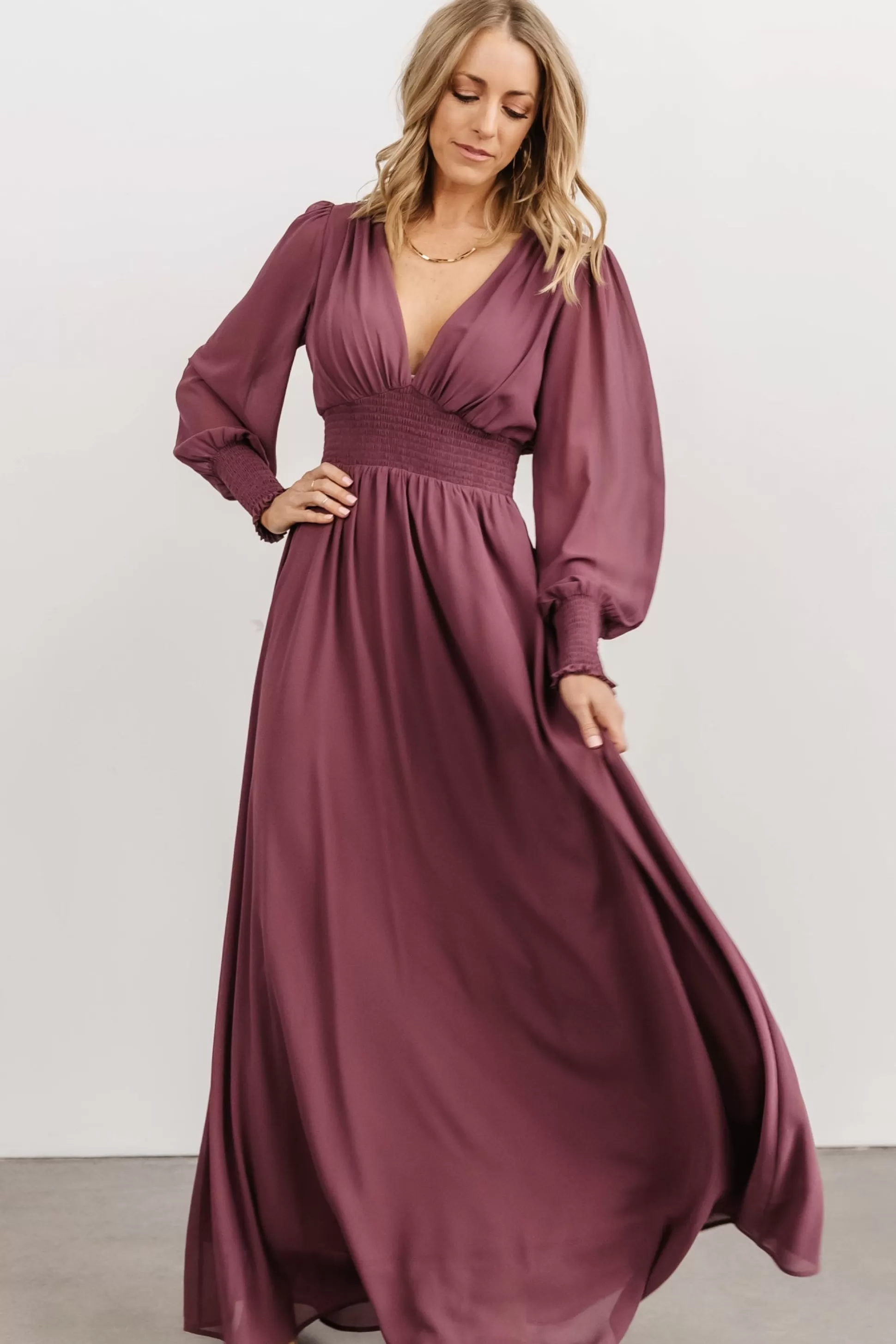 WEDDING SUITE | wedding guest | Baltic Born Olivia Maxi Dress | Vintage Plum