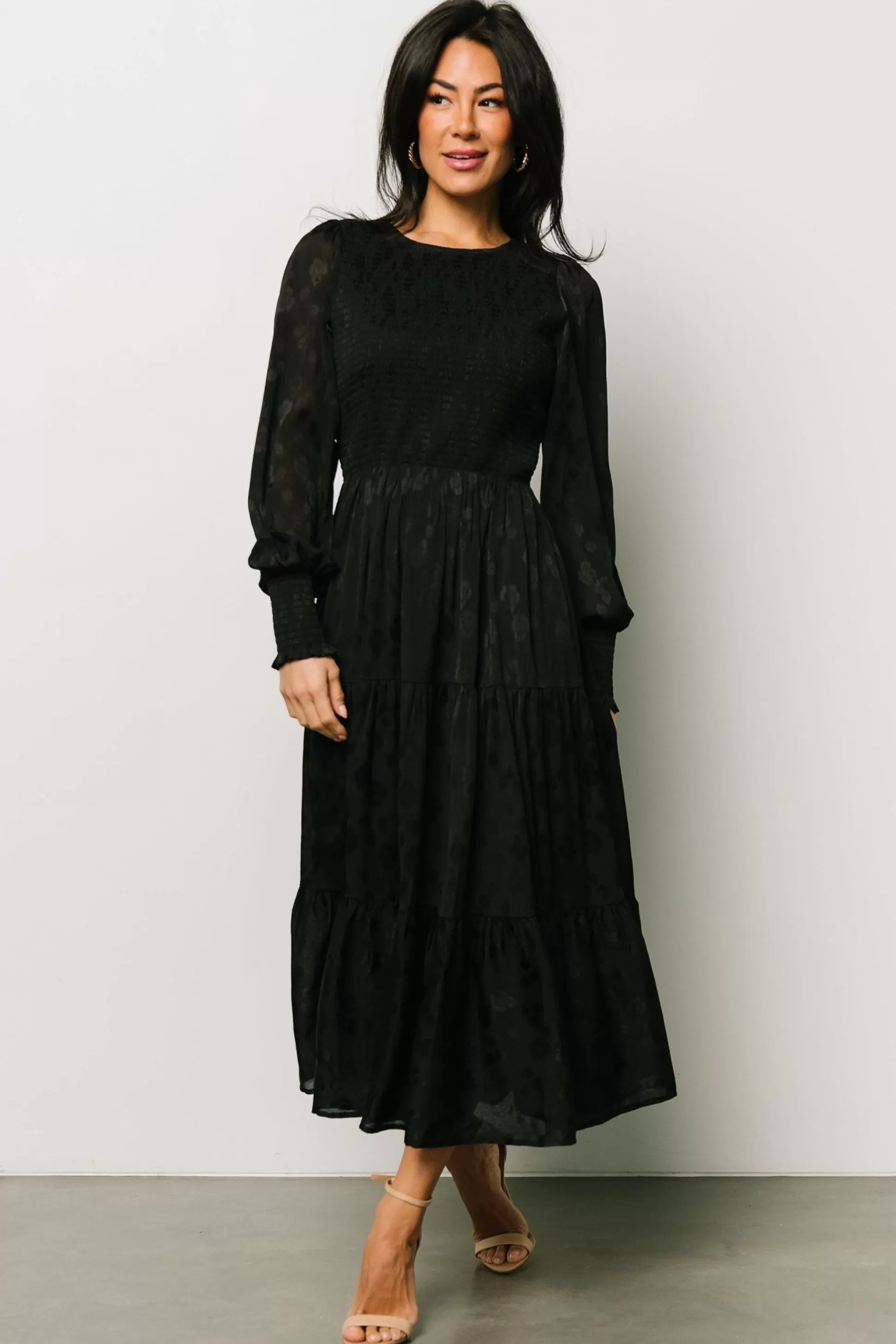 WEDDING SUITE | wedding guest | Baltic Born Stockholm Smocked Dress | Black