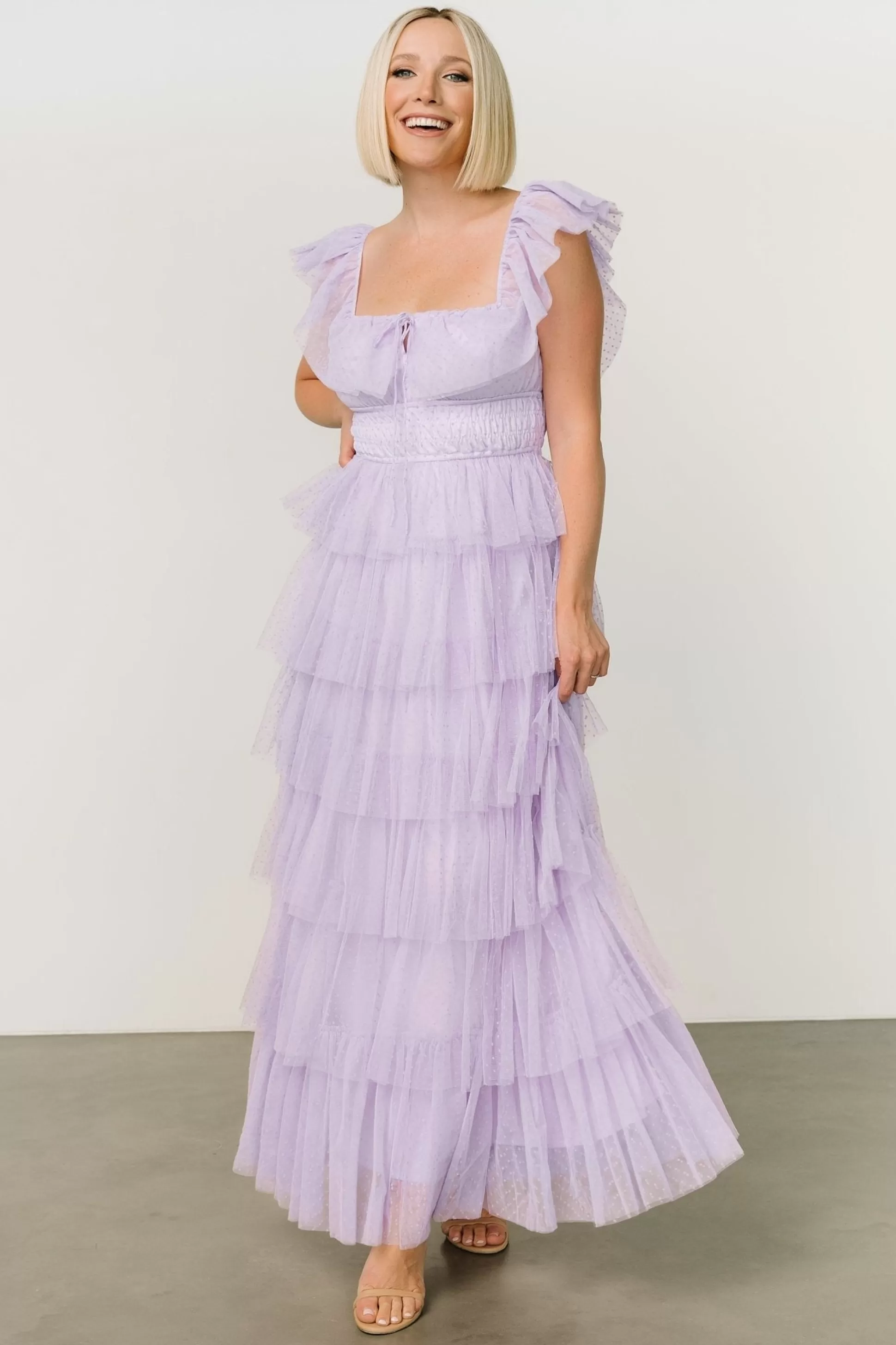COMING SOON | Baltic Born Valora Swiss Dot Tulle Maxi Dress | Lilac