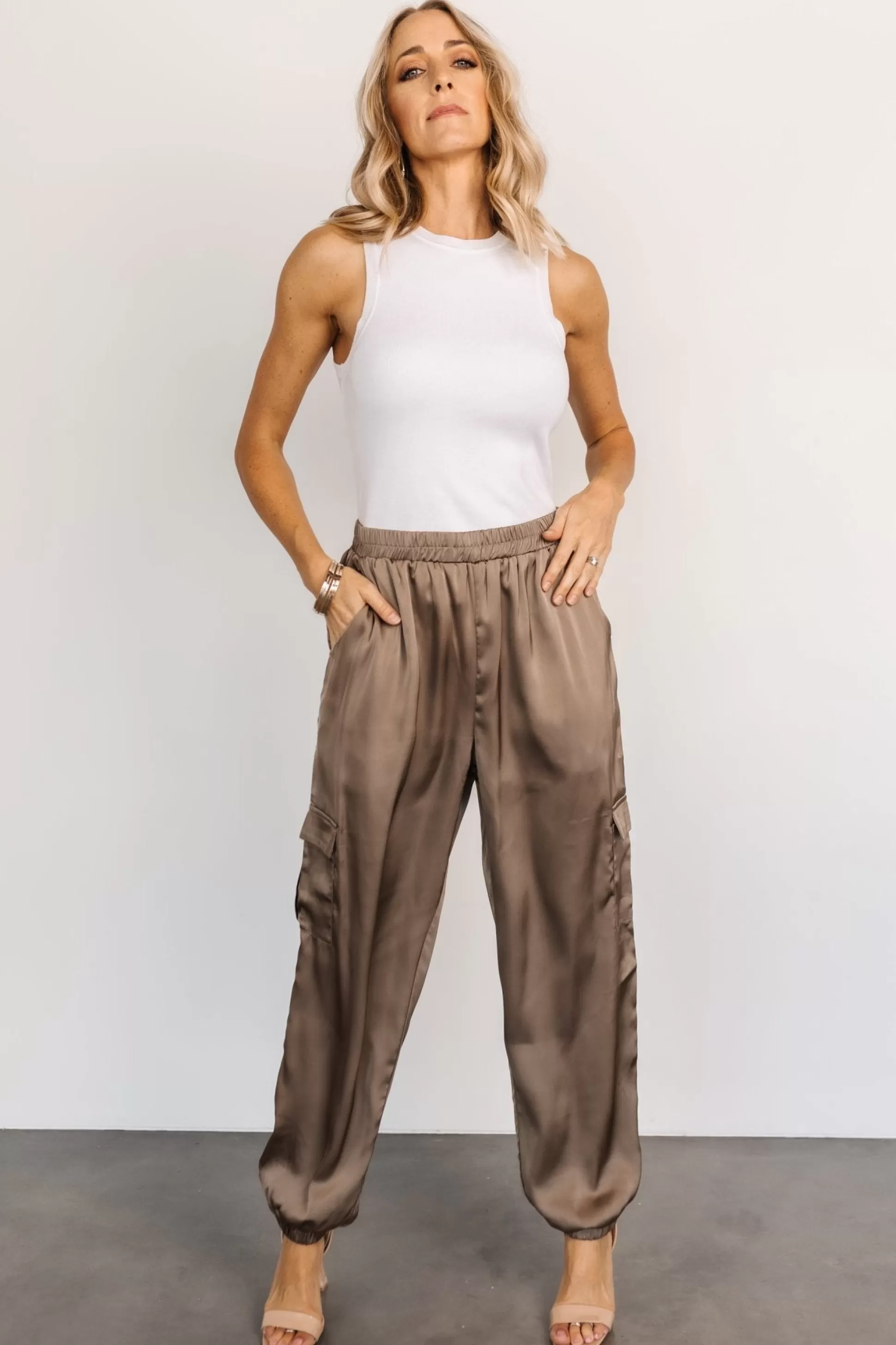 pants | Baltic Born William Satin Jogger Pants | Olive