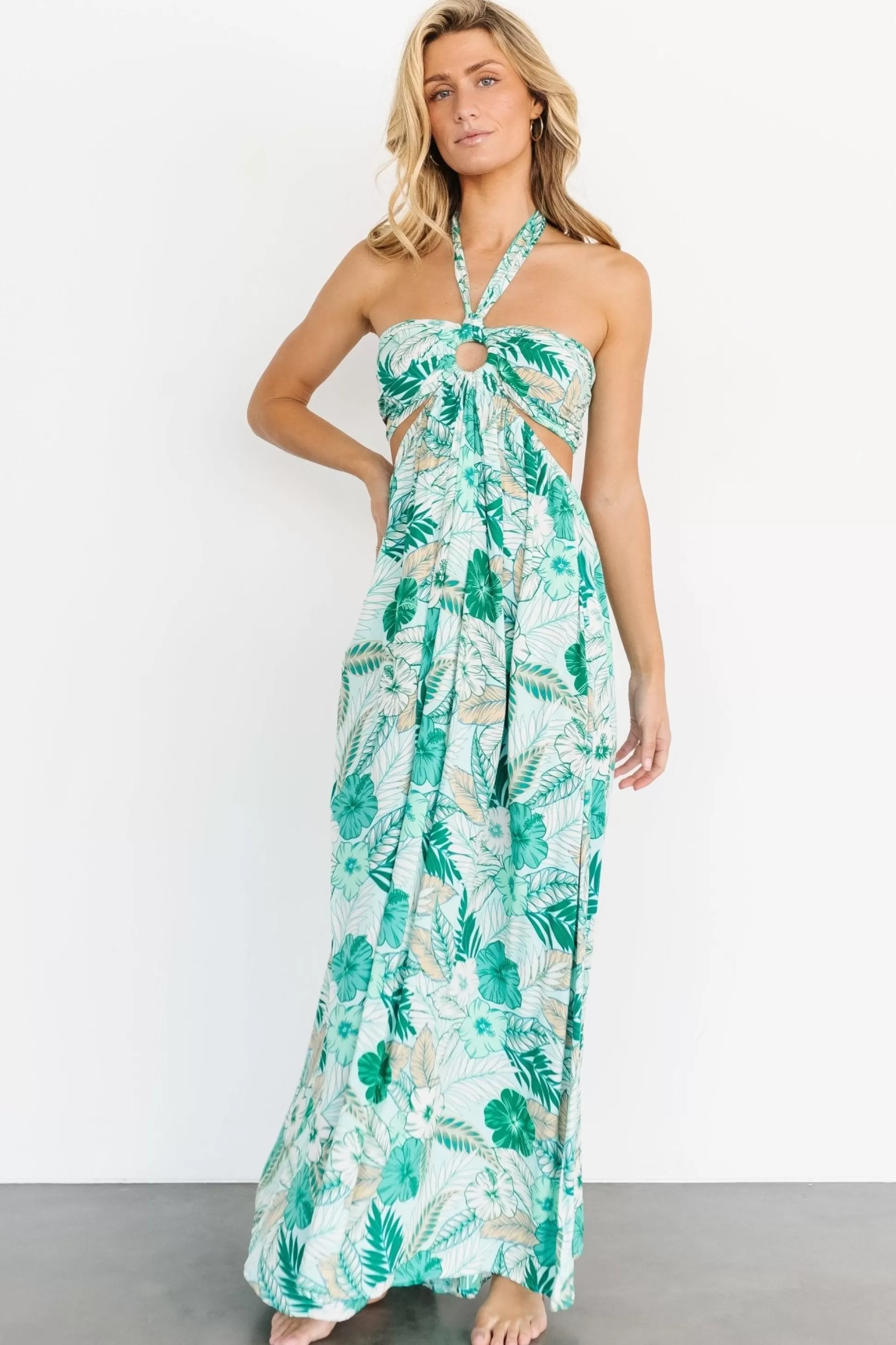 maxi dresses | Baltic Born Wylde Cut Out Maxi Dress | Green Multi